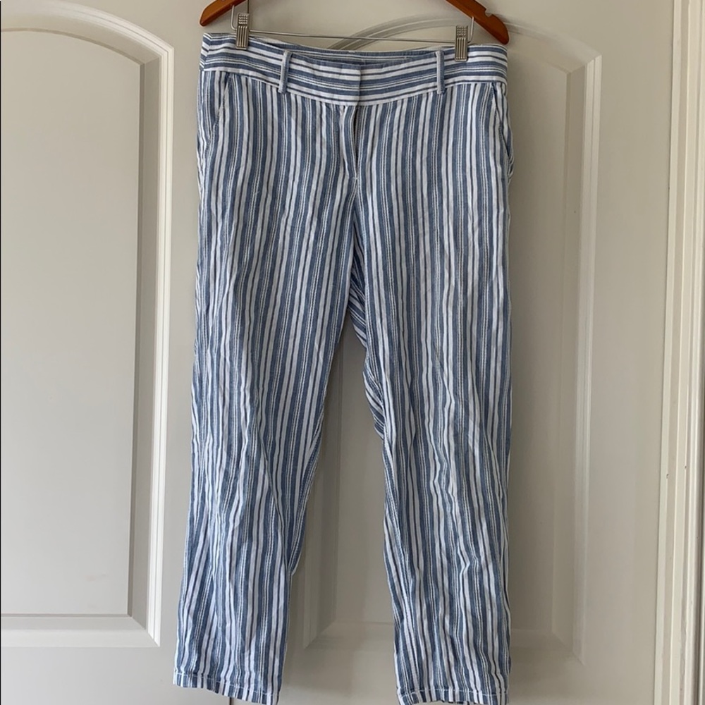 Ann Taylor Loft striped Linen/Cotton pants. Sz8/10